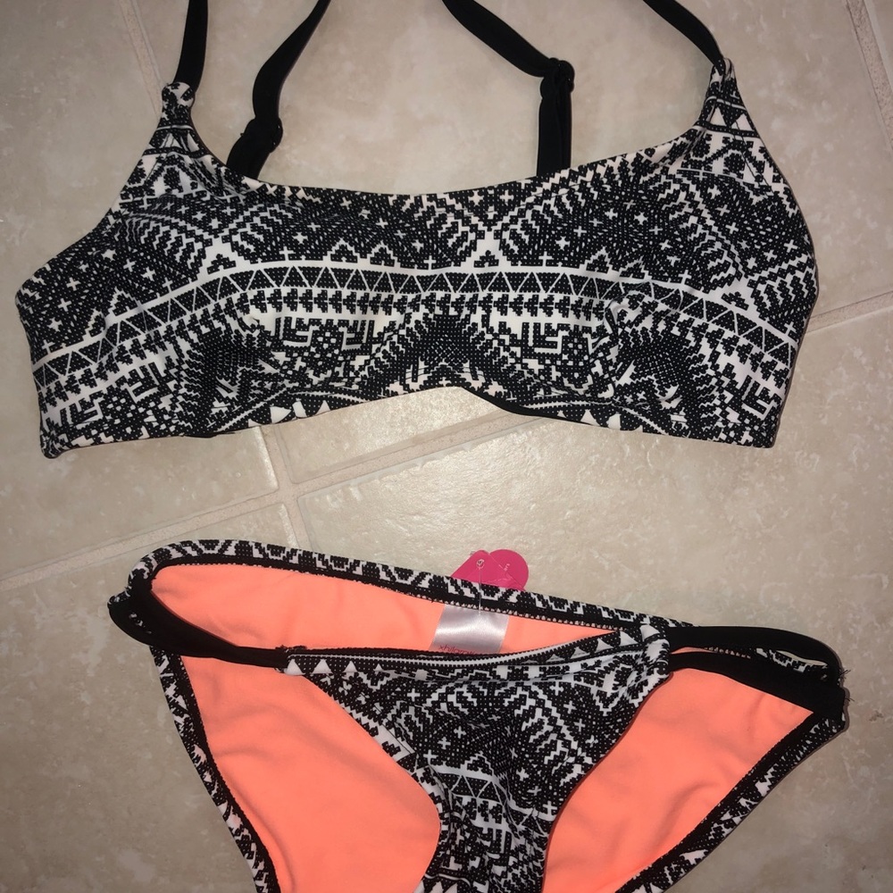 Target Brand Black and White Tribal Print Bikini